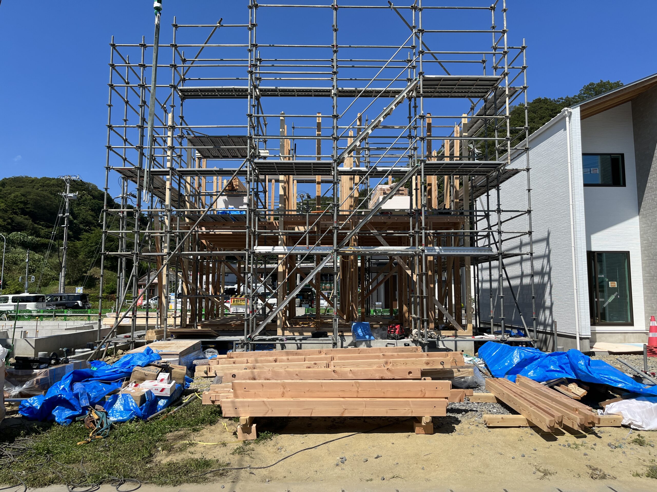 【平中山】建売住宅3棟 工事状況(2022年7月1日):サムネイル